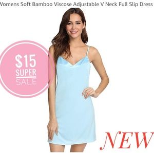 Womens Soft Bamboo Viscose Adjustable V Neck Full